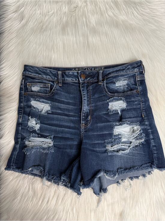 American Eagle Outfitters Pants - American Eagle Distressed Super Hi Rise Denim Shortie
